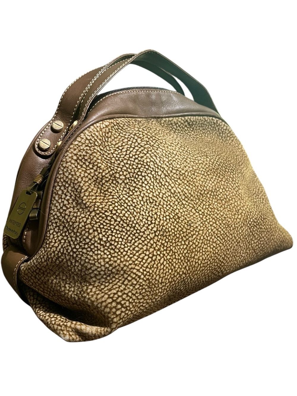 Borbonese Redwall Suede Handbag Authentic